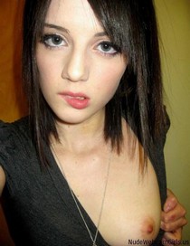 Horny brunette showing her